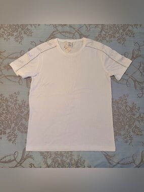 Victoria's Secret PINK Crewneck Short Sleeve Bling White Tee Shirt Size Medium